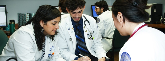 Osteopathic medical students work together in the Department of Family Medicine