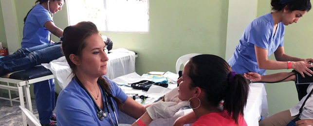 Students in the medical outreach program